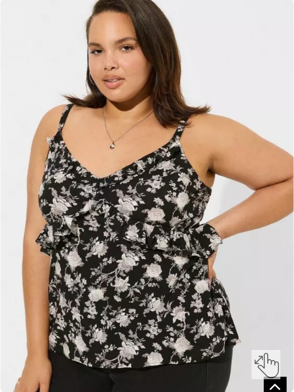 NWT Rayon Slub Ruffle V-Neck Cami